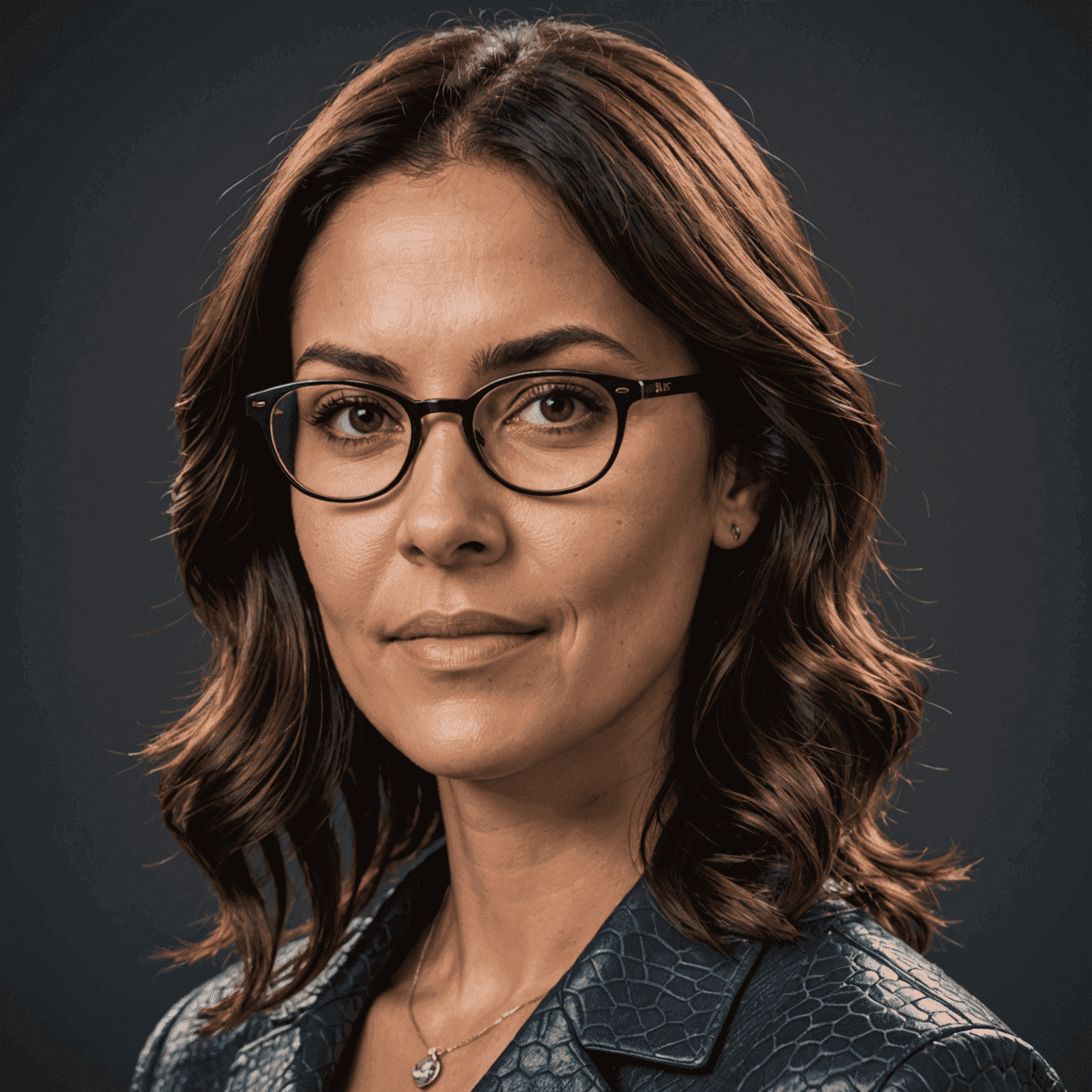 Foto de perfil de María González, instructora principal de Python con gafas y cabello oscuro